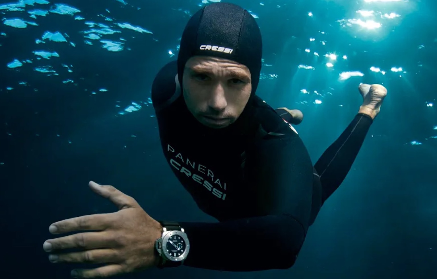Diving in Santorini with Panerai